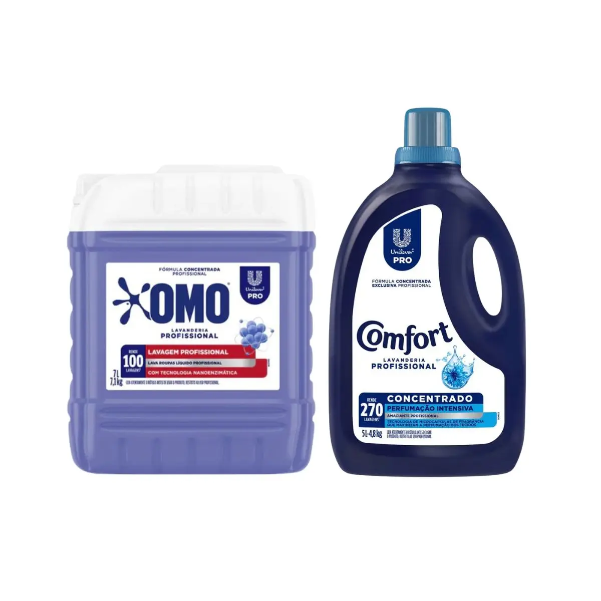 Kit Lava Roupas Lavagem Profissional 7 Litros OMO + Perfumação Intensiva 5 Litros Comfort